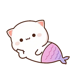 🐟 chat, sirène, mignon, chaton, dessin animé whatsapp sticker