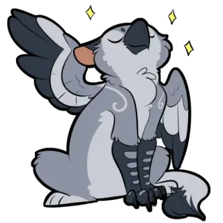 👅 grifo, desenho animado, animal, criatura mítica, fofo, fantasia telegram sticker