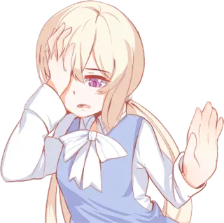 🤦‍♀️ anime, girl, disappointed, blonde, cute telegram sticker