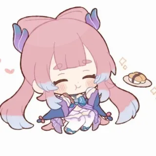 🧼 Sangonomiya Kokomi Genshin Impact kokomi, anime, genshin impact, süß, kawaii, videospiel, chibi, charakter telegram sticker