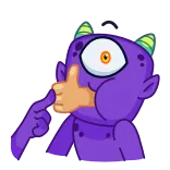 👍 Cartone animato, Mostro, Viola, Divertente, Mangiare telegram sticker