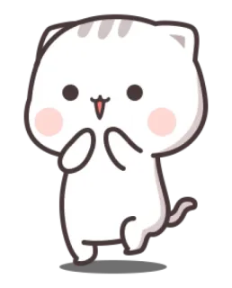 😽 gato, lindo, animal, gatito, gato blanco, dibujo animado telegram sticker