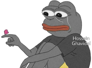 😢 Hossein Ghavidel pepe, verdrietig, huilen, meme telegram sticker