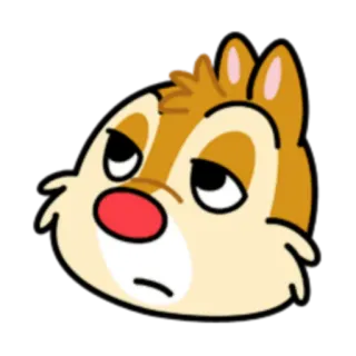 😒 Chip 花栗鼠, 卡通, 迪士尼, 角色, 困, 可爱 telegram sticker