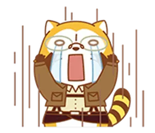 🙀 piangere, anime, triste, cartone animato, procione telegram sticker