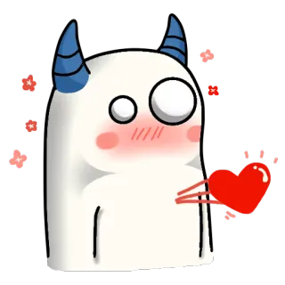 ❤ cute, monster, ghost, love, heart, cartoon, kawaii telegram sticker