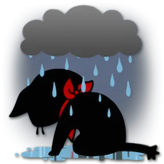 😞 悲伤, 忧郁, 雨天, 阴天, 沮丧, 悲伤的鸟, 悲痛, 眼泪 telegram sticker
