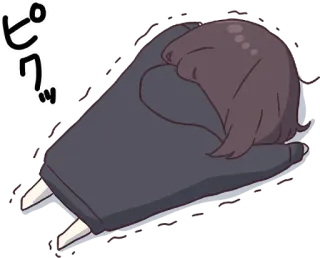😩 ピク 애니메이션 소녀, 슬픈, 누워있는, 귀여운, 만화, 일본의, 피곤한 whatsapp sticker