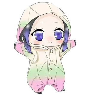 🧚‍♀ Shinobu Kocho Demon Slayer anime, chibi, cute, manga, character telegram sticker