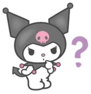 🤨 Kuromi Kuromi, Sanrio, Anime, Pergunta, Fofo, Kawaii, Personagem telegram sticker