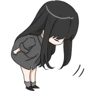 😄 Anime, Ragazza, inchino, Chibi, Manga, carino, kawaii telegram sticker