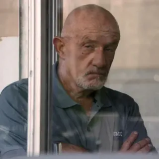 ⚖️ Mike Ehrmantraut Breaking Bad Mike, Ermantraut, Breaking Bad, Better Call Saul, Stern, Serious, Arms crossed telegram sticker
