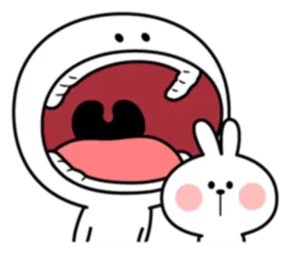 😋 cartoon, mouth, open, bunny, stickers telegram sticker