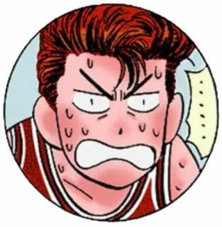 😰 anime, manga, character, angry, sweating, portrait telegram sticker