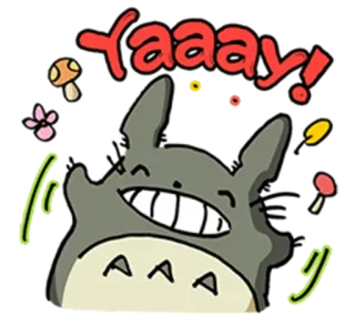 😆 Totoro My Neighbor Totoro Yaaay! Totoro, Studio Ghibli, Anime, Carino, Felice, Spirito della Foresta telegram sticker