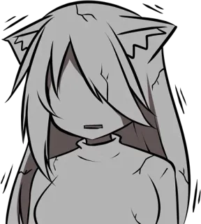 ☠ Anime, Kocia dziewczyna, Kreskówka, Słodkie, Anime kot, Sztuka cyfrowa telegram sticker