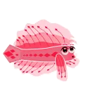 ❤️ pez, lindo, dibujos animados, animal, mar, rosa telegram sticker
