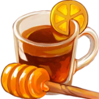 🍵 tea, honey, lemon, drink, beverage, health, wellness telegram sticker