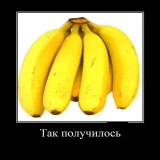 🍌 Так получилось banane, frutta, cibo, meme, testo, umorismo telegram sticker