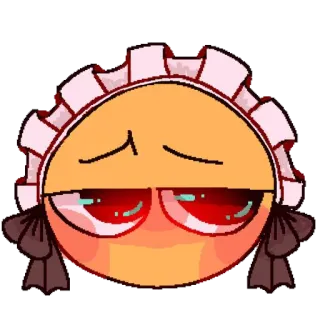 😳 maid, anime, emoji, cute, blush, red eyes telegram sticker