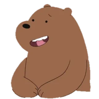 🐼 Grizz We Bare Bears urso, desenho animado, animal, Ursos Sem Curso, Grizz telegram sticker