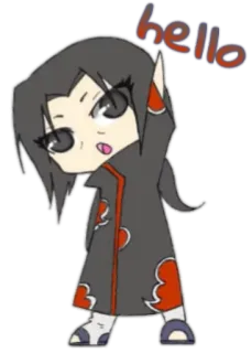 ✋ Itachi Naruto hello 动漫, 漫画, 卡通, 忍者, Q版 telegram sticker