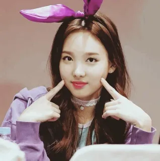 🕸 woman, girl, kpop, bunny ears, smile, pretty, cute, portrait telegram sticker