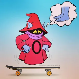 😁 Orko He-Man and the Masters of the Universe Cartoon, Skateboard, Magie, Fantasy, Levitation whatsapp sticker