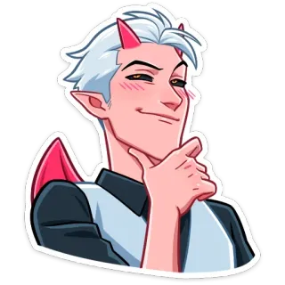 ☺️ démon, diable, dessin animé, anime, mâle, personnage, fantaisie whatsapp sticker