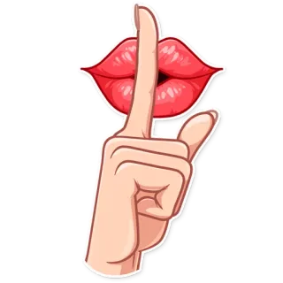 🤫 тсс, тишина, палец, губы, секрет telegram sticker