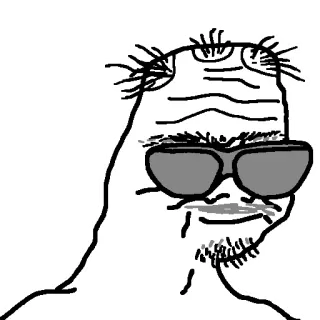 😎 Wojak Wojak, Meme, Figur, Internet-Meme, Lustig, Cool telegram sticker