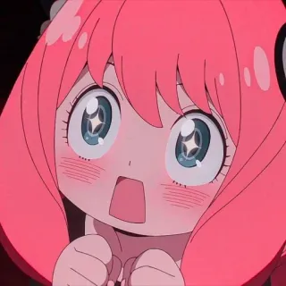 🌺 Anya Forger Spy x Family anime, Anya, Spy x Family, capelli rosa, carino, cartone animato, manga telegram sticker