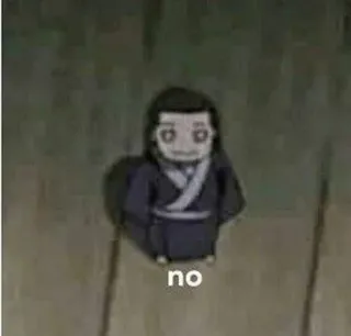 ❌ no non, déni, rejet, dessin animé, animé, manga telegram sticker