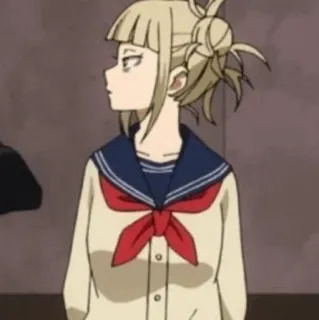 💉 Himiko Toga My Hero Academia anime, My Hero Academia, Himiko Toga, villain, school uniform telegram sticker
