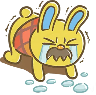😭 llorando, triste, conejo, molesto, dibujos animados, lágrimas whatsapp sticker