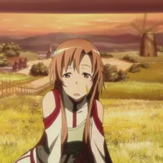 🌱 Asuna Sword Art Online 애니메이션, 소드 아트 온라인, 아스나, 캐릭터, 일본 애니 telegram sticker
