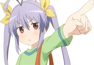 👆 动漫女孩, 指着, 可爱, 卡通, 插图 telegram sticker