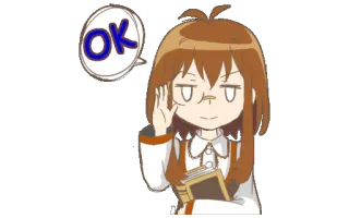 👌 OK ok, animé, fille, accord, affirmatif, mignon, manga telegram sticker