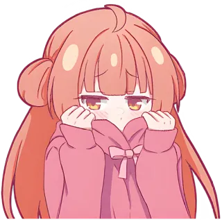 😶 Anime, Gadis, Lucu, Kartun, Kawaii, Merona, Merah muda, Malu telegram sticker