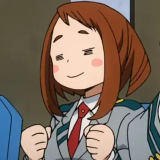 🎭 Ochaco Uraraka My Hero Academia Аниме, Очако Урарака, Моя геройская академия, МГА whatsapp sticker