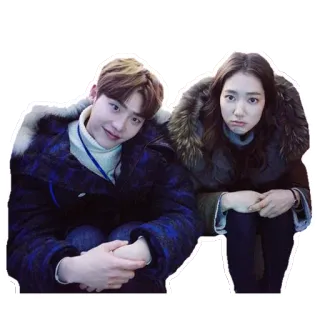 ☺️ couple, hiver, portrait, amis, gens, mignon, extérieur telegram sticker