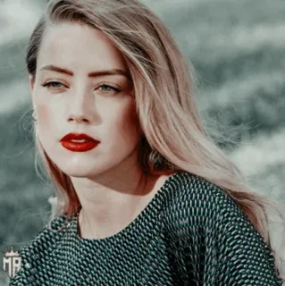 💋 Эмбер Хёрд, актриса, знаменитость, портрет, женщина, блондинка telegram sticker