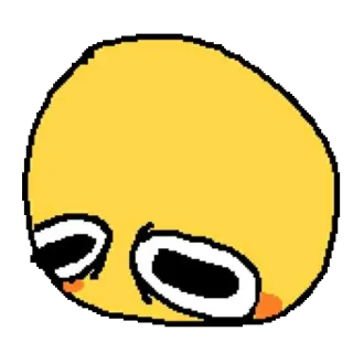 😔 emoji, triste, jaune, cercle telegram sticker
