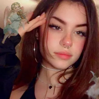 💞 mujer, chica, retrato, ángel, joyería telegram sticker