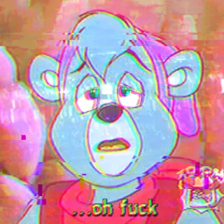 😳 ...oh fuck 漫画, クマ, やばい, 衝撃, 困惑 telegram sticker