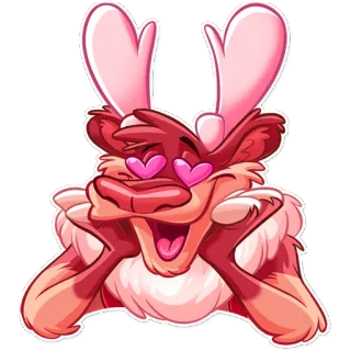 😍 Cartoon, Tier, Hirsch, Herz, Liebe, Zuneigung, Süß, Romantisch telegram sticker