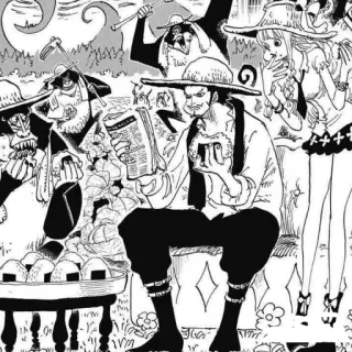 🤔 Dracule Mihawk One Piece Anime, Manga, Pirata, Spada, Cappello di paglia telegram sticker