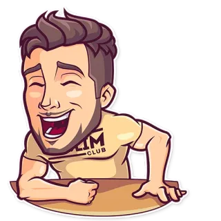 🤣 SLIM CLUB 健身, 健身房, 锻炼, 苗条, 俱乐部, 男人, 卡通, 运动 telegram sticker