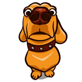 😟 chó, hoạt hình, nâu, động vật, dễ thương whatsapp sticker