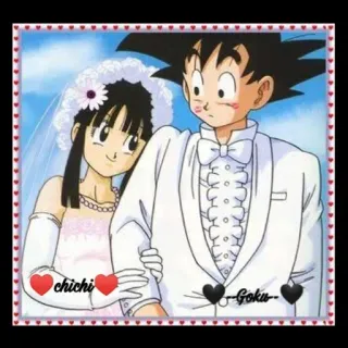 👰 Goku chichi Goku 애니메이션, 결혼식, 커플, 치치, 드래곤볼, 손오공 telegram sticker